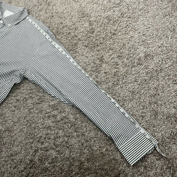 Mens XXL Billy Reid Slim Cut Vertical Thin Stripes Embroidered Logo LS/BD Shirt - Picture 8 of 9